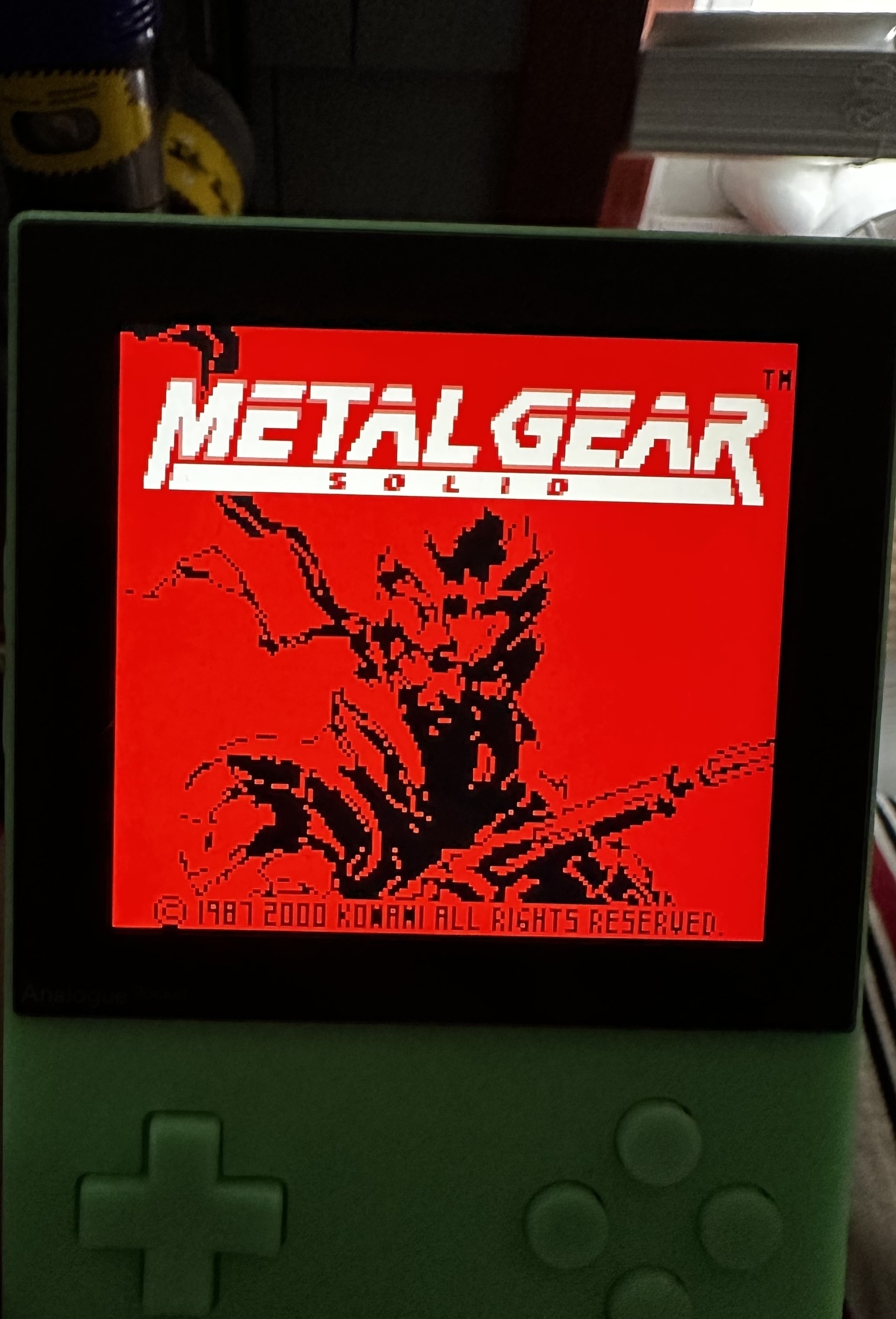 Metal Gear Solid for Game Boy Color running on an Analogue Pocket